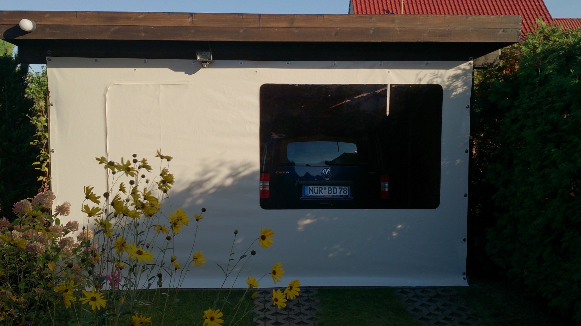 Carportplane mit Sichtfenster